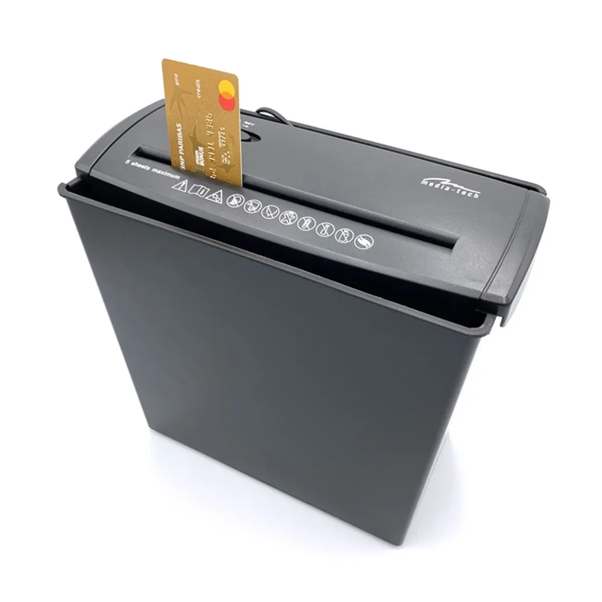 MEDIA-TECH MT215 6,8 mm-es szalag vágás 9,5 l kosár DIN P-1 O-1 autostart és fordított funkciók #1