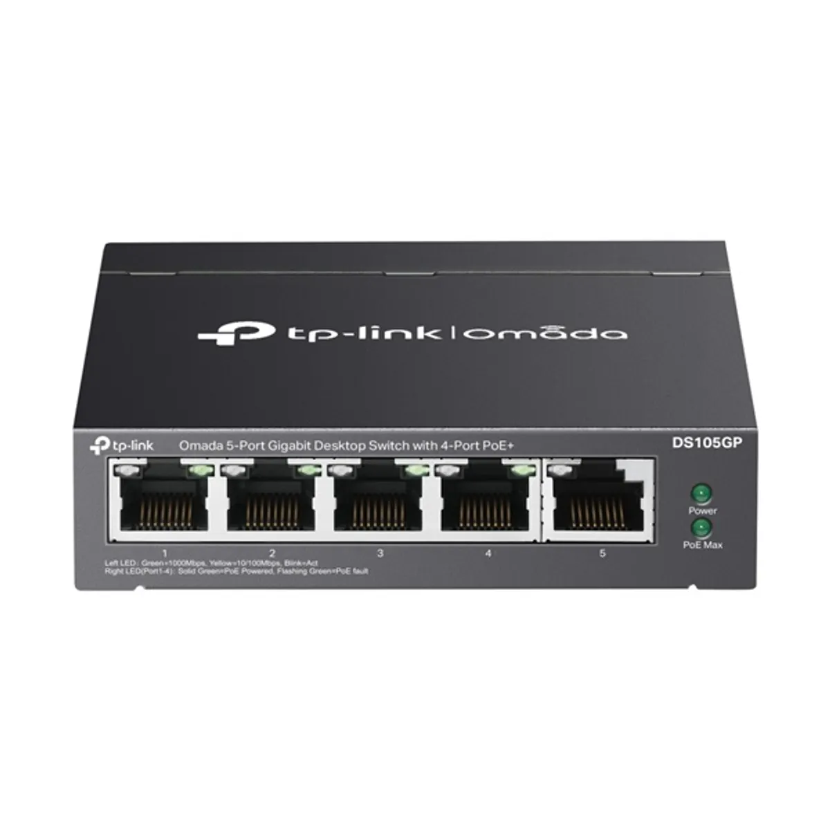 TP-LINK DS105GP Omada 5-portos Gigabit asztali kapcsoló 4 PoE port #1