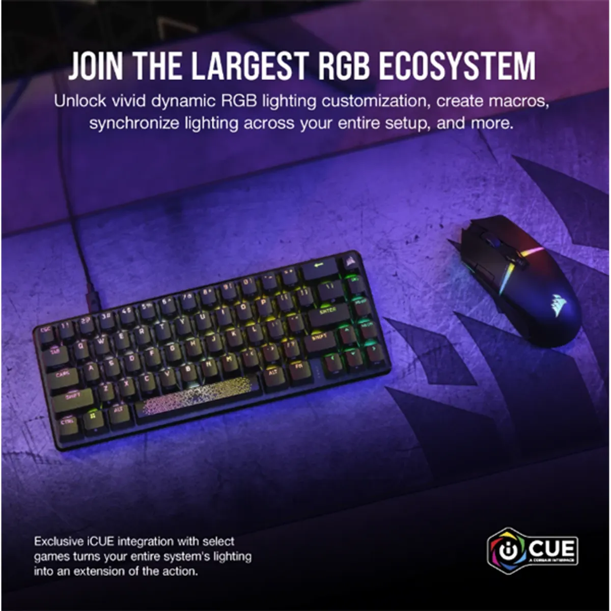 CORSAIR CH-91A401A-NA K65 PRO MINI RGB 65 százalékos optikai-mechanikus USB vezetékes US elrendezés OPX NKRO #6