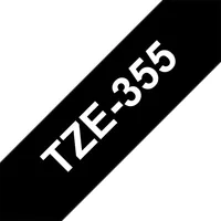 Brother TZE355 TZe-355 laminált szalag fekete alapon fehér 24mm 8m #1