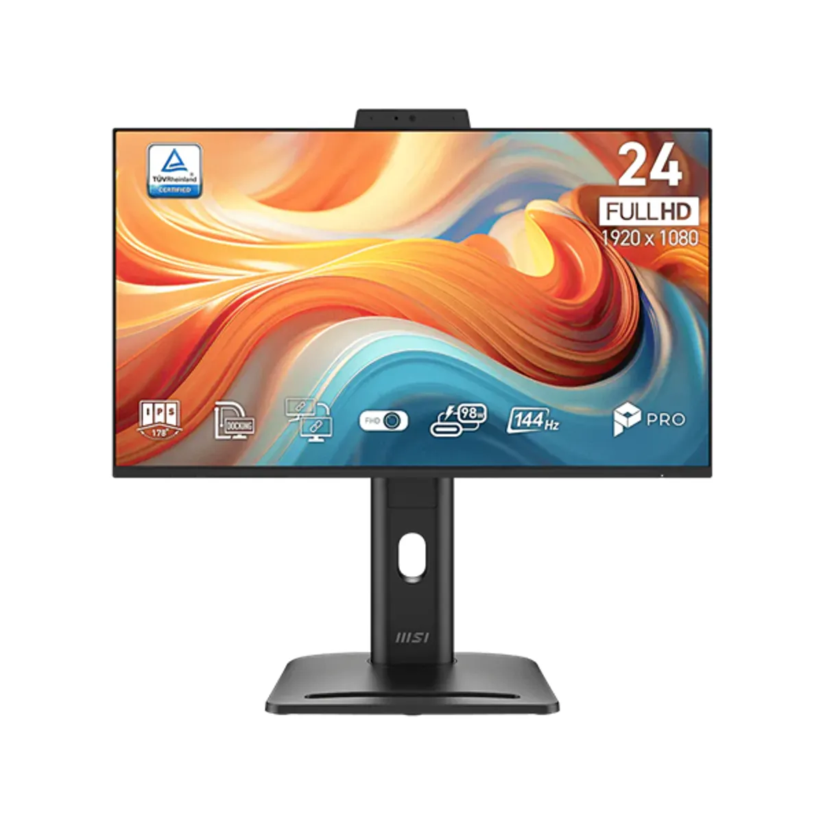 MSI DT 9S6-3PF39M-002 monitor 23.8" IPS 1080p 144 Hz USB-C HDMI DP webkamera hangszóró állítható magasság döntshető forgatható VESA 100x100 #1