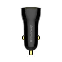 ColorWay CW-CHA046PD-BK Autós töltő USB-C USB-A 60W PD 3.0 PPS QC Apple Huawei Samsung Intelligens USB Auto ID védelem