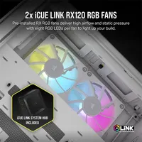 CORSAIR CC-9011268-WW 2500X Micro-ATX iCUE LINK RGB fehér edzett üveg duál kamrás #4
