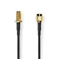 Nedis CSGL02010BK20 SMA kábel SMA férfi SMA nő aranyozott 50 Ohm árnyékolt 2,00 m kerek PVC fekete