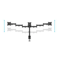 Multibrackets 7350073733385 Deskmount Basic Triple Dönthető forgatható VESA 75x75 100x100 fekete 7,5 kg #7