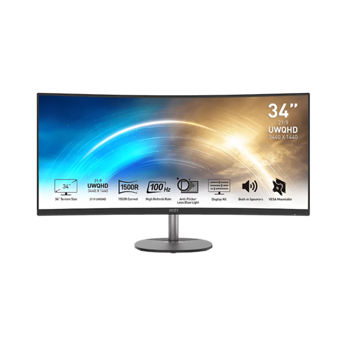 MSI dt 9S6-3PB2CT-047 34" VA kijelző ívelt 3440x1440 120 Hz 21:9 HDMI DisplayPort fejhallgató-kimenet hangszóró #1
