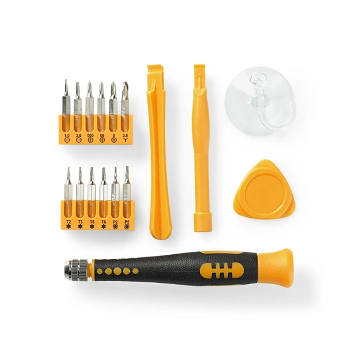 Nedis CSTS10017 17 az 1-ben pc mobiltelefon tablet javító szerszámkészlet pentalobe bitek Philips bitek torx bitek háromszárnyú bitek #4