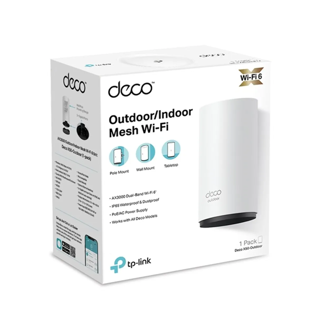 TP-LINK DECO X50-OUTDOOR(1-PACK) Deco X50 Outdoor AX3000 IP65 PoE 3x Gigabit WAN-LAN #2