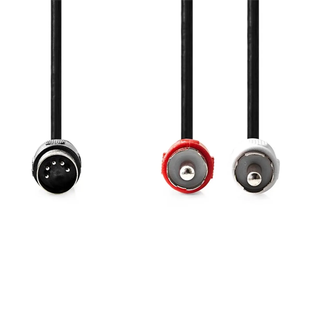 Nedis CAGL20200BK10 audio kábel 5p DIN - 2x RCA, árnyékolt, 1 m #1