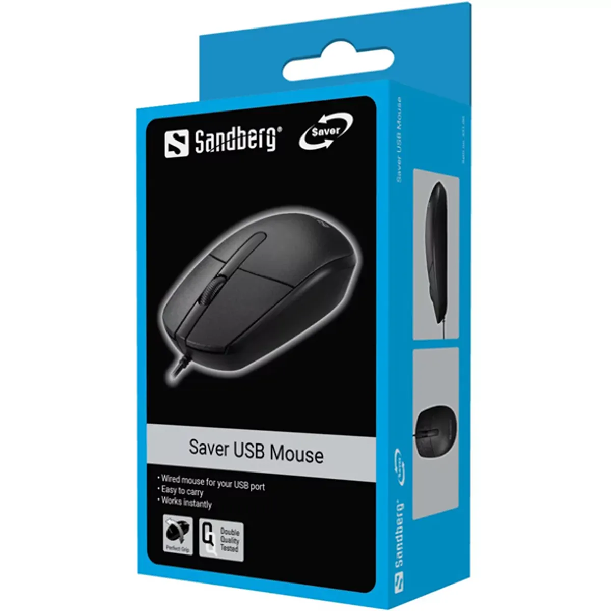 Sandberg 331-00 Saver USB egér fekete optikai 1200 DPI 3 gombos 1,5 m #4