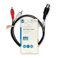 Nedis CAGL20200BK10 audio kábel 5p DIN - 2x RCA, árnyékolt, 1 m #3