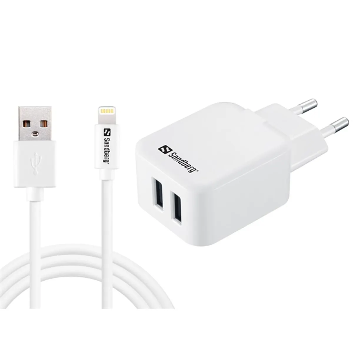 SANDBERG 441-03 AC töltő EU Lightning 2.4A USB-A kábel 1 m #1