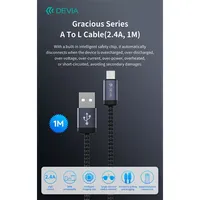 DEVIA ST108035 Gracious v2 2.4A 1m USB Lightning adat- és töltőkábel #7