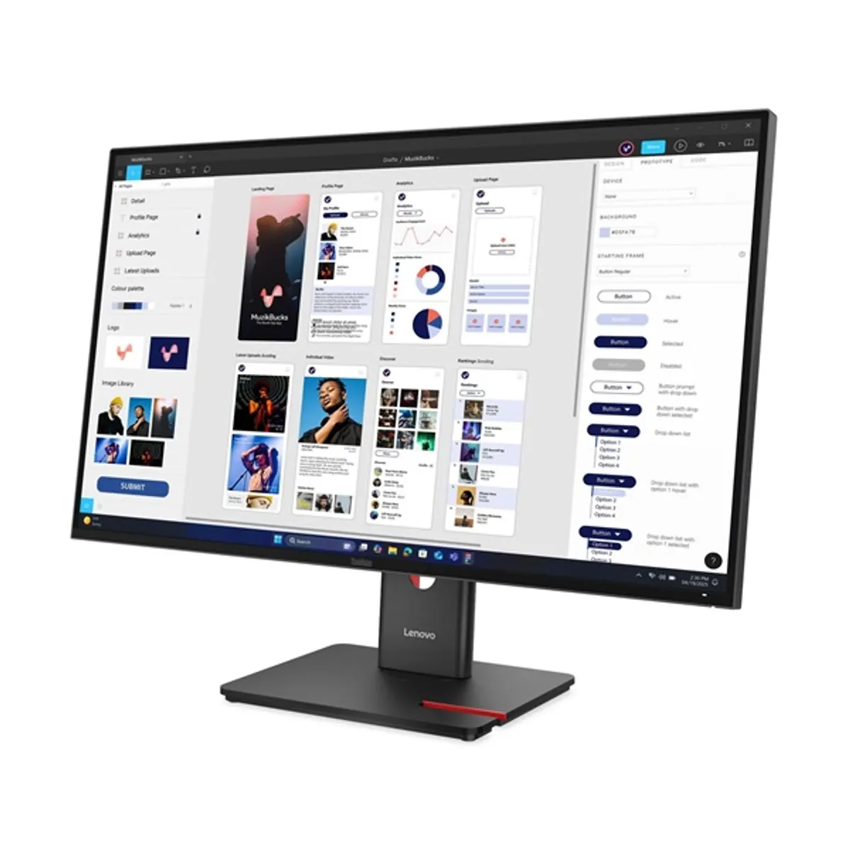 LENOVO-COM 64B0GAT1EU monitor 31.5" 3840x2160 IPS 120 Hz 350 lumen USB-C upstream 10Gbps PD100W HDMI 2.1 DP 1.4 RJ45 #3