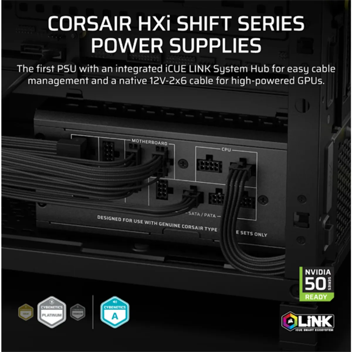 CORSAIR CP-9020269-EU HX1500i SHIFT iCUE LINK 1500W Cybenetics Platinum moduláris #2
