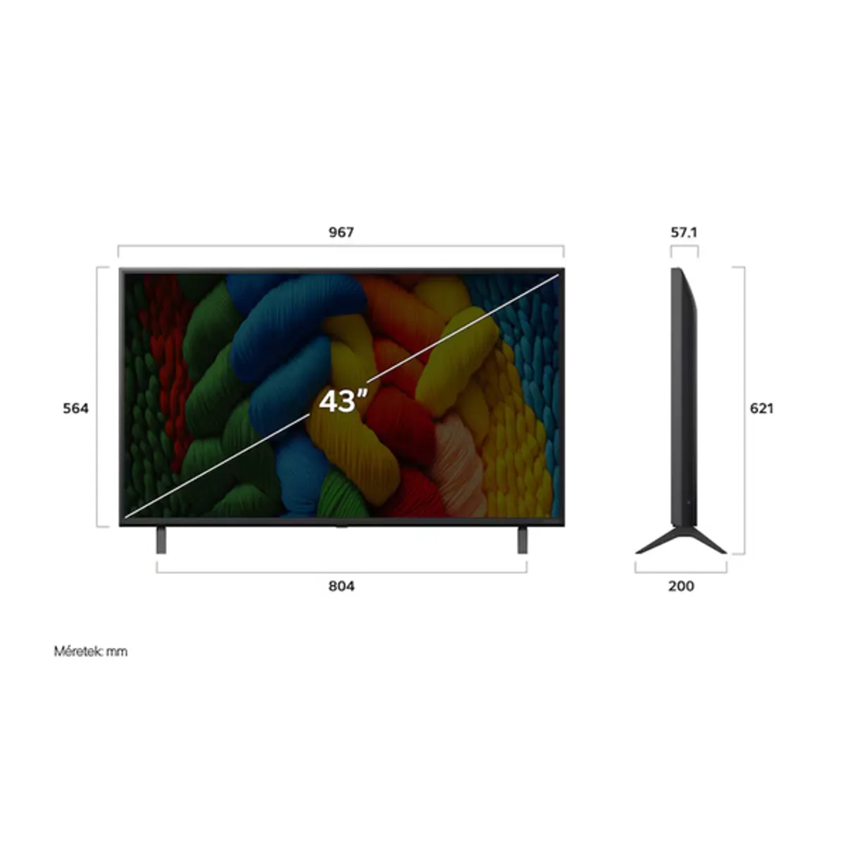 LG TV 43NANO80A3B.AEU Nano80 LED 4K UHD Smart TV 3xHDMI 43" 60 Hz VESA 200x200 #3