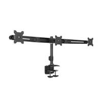 Multibrackets 7350105210372 Asztali konzol 3 képernyőre 15"-24" VESA 75x75, 8 kg képernyőnként, dőlés 20 fok, forgás 90 fok, yaw 10 fok, fekete