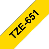 BROTHER TZE651 laminált szalag 24 mm 8 m Sárga alapon fekete