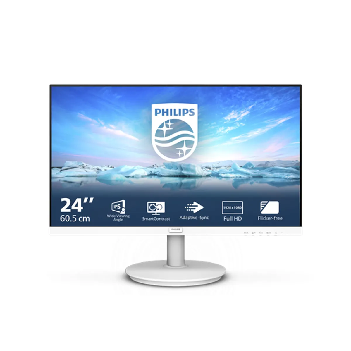 Phi Mon 241V8AW/00 Philips 23.8" IPS FHD monitor 75 Hz 4 ms HDMI D-Sub fehér VESA 100x100 beépített hangszóró #1