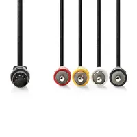 Nedis CAGL20400BK10 DIN audio kábel 5 tűs DIN 4x RCA dugó 1m