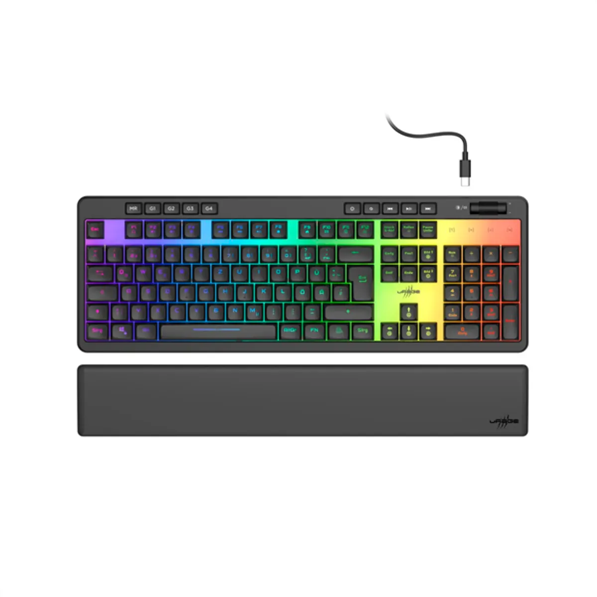 Hama 13217830 uRage Exodus 515 Illuminated RGB Makró Anti-ghosting Levehető csuklótámasz 12 FN funkciók #1