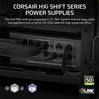 Corsair CP-9020267-EU HX1200i SHIFT 1200W Cybenetics Platinum Fully Modular iCUE LINK Zero RPM mód ATX 140 mm #2