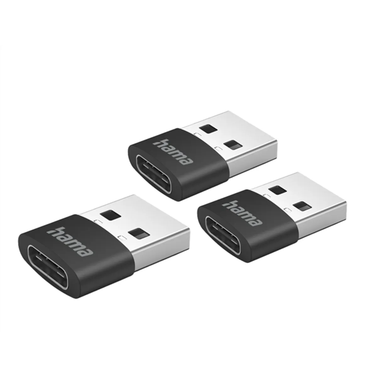 Hama 00201532 adapter USB-A dugó USB-C aljzat 3db fekete #1