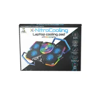 Froggiex FX-PC-P1-BL NitroCooling 5 ventilátor 12 RGB módok állítható dőlésszög telefontartó USB hub 17" notebook #5