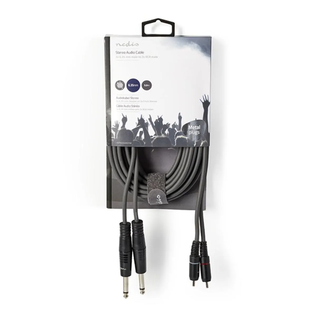 NEDIS COTH23320GY50 OnStage audio kábel 2x 6,35 mm dugó - 2x RCA-dugó 5m szürke #3
