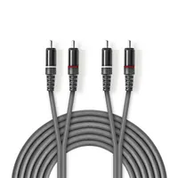 Nedis COTH24200GY15 sztereó RCA kábel 1.5 m 2x RCA dugó réz sötétszürke #1