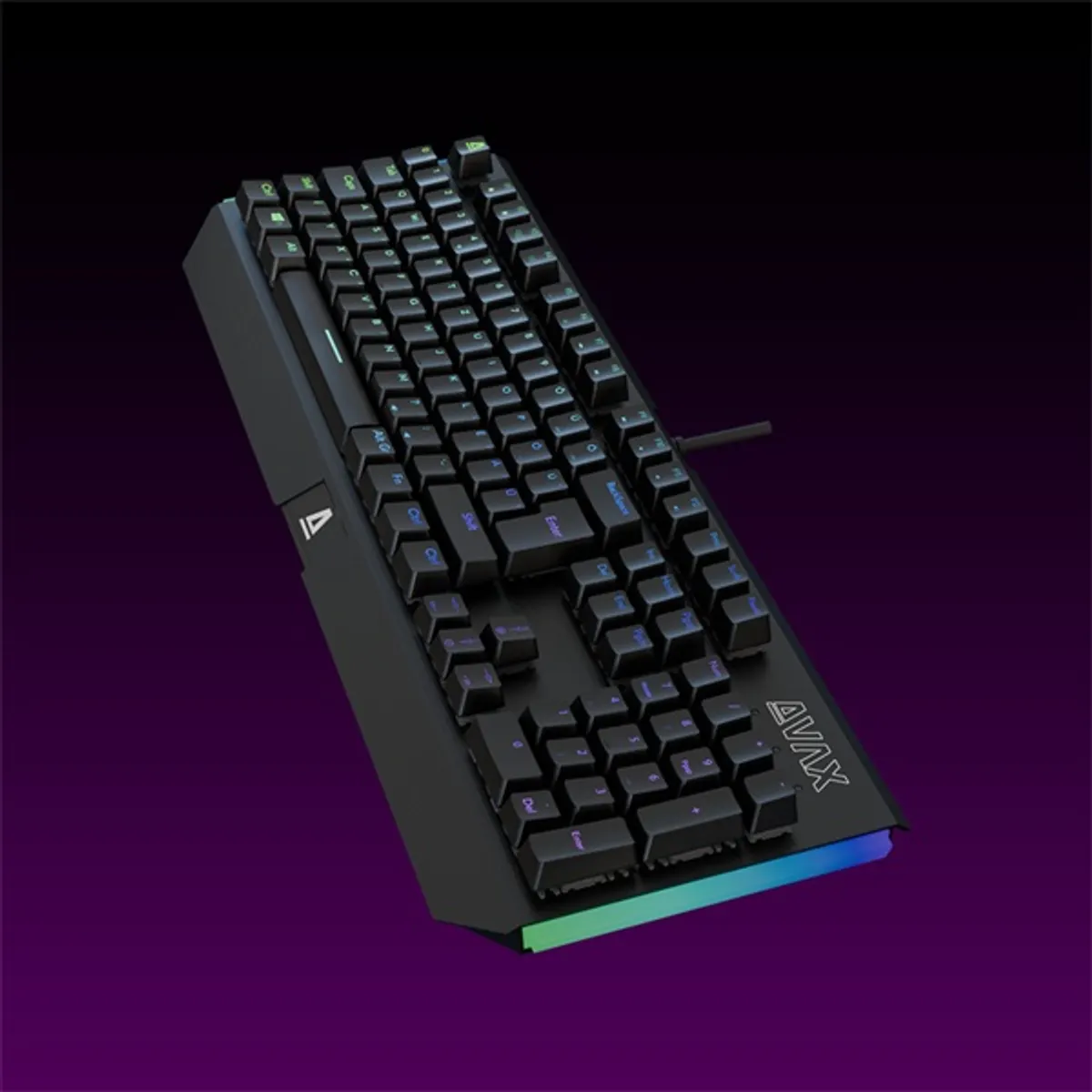 AVAX AVAX_FS01B FS01B Full size mechanikus billentyűzet alumínium vázzal Outemu barna kapcsolóval RGB hot-swappable, magyar kiosztás #1