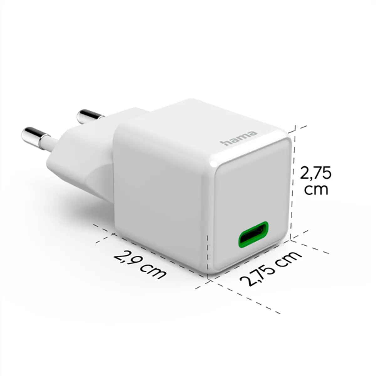 Hama 00201980 USB-C töltő 20W PD QC fehér kompakt 100-240V #3