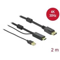 DELOCK 85964 HDMI-A to DisplayPort kábel 2m fekete USB-tápellátás #1
