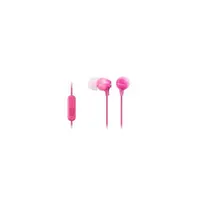 SONY MDREX15APPI.CE7 Fülhallgató 3,5 mm jack mikrofonos rózsaszín vezetékes 9 mm neodímium 16 ohm 8–22 kHz