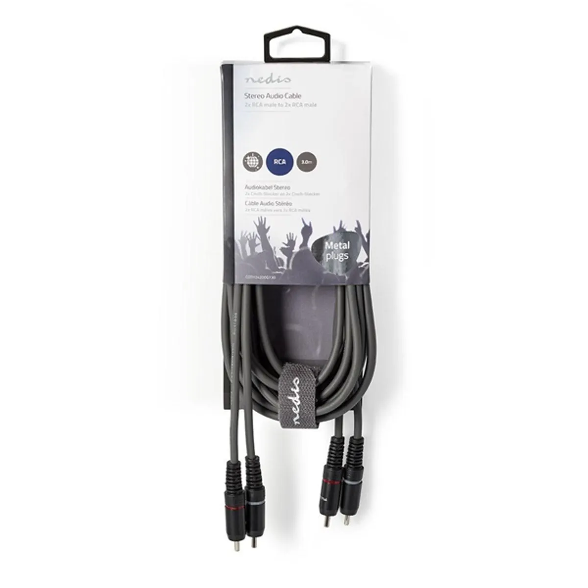 Nedis COTH24200GY30 RCA-RCA sztereó audiokábel 3 m szürke nikkelezett #3