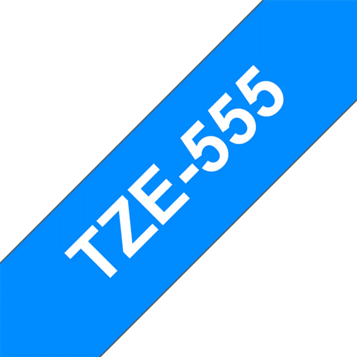 Brother TZE555 laminált címkéző szalag 24mm 8m fehér felirat kék alapon #1