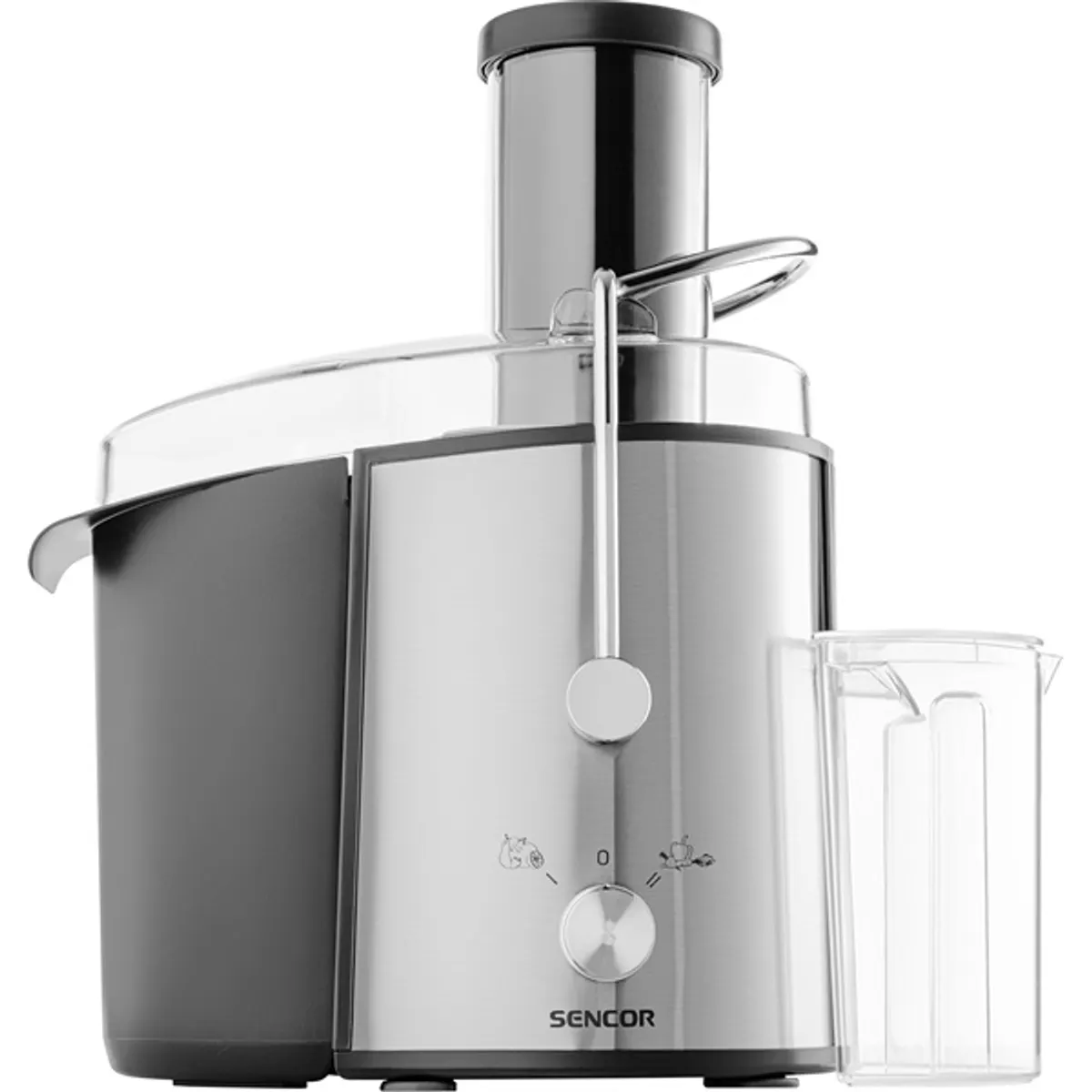 SENCOR SJE 1055SS Gyümölcscentrifuga 2 sebességfokozat 800 W rozsdamentes kivitel 75 mm széles adagoló 1,6 l rostgyűjtő edény #4