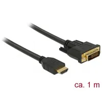 DELOCK 85652 HDMI-A 19 érintkezős - DVI 24+1 dugó kétirányú 1 m