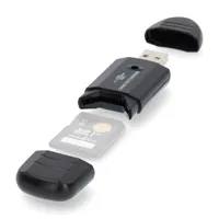 Nedis CRDRU2100BK kártyaolvasó USB 2.0 hub 4x USB port MMC SD SDHC SDXC #1