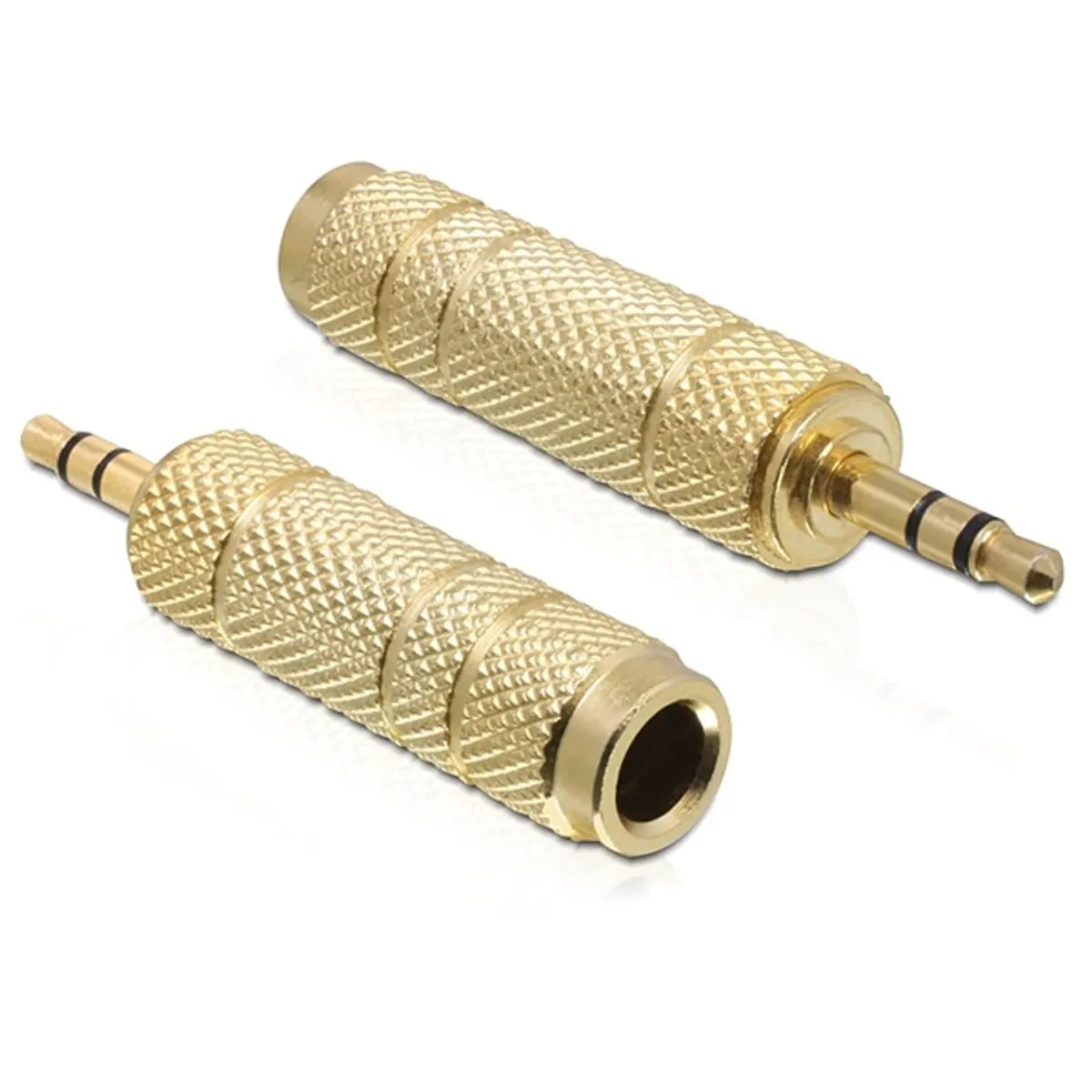 DELOCK 65360 átalakító 3.5 mm sztereo 3 pin - 6.35 mm sztereo 3 pin fém aranyozott #1