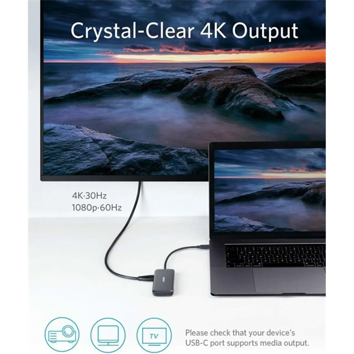 ANKER A8334HA1 USB-C hub 5-port 2xUSB 3.0 HDMI SD TF 4K@30Hz #4