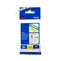 BROTHER TZE211 TZE-211 laminált címkeszalag 6 mm x 8 m fehér alapon fekete #2