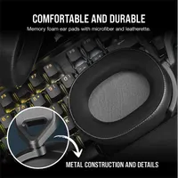 CORSAIR CA-9011270-EU HS65 Surround 50 mm meghajtók, Dolby Audio 7.1, USB adapter, iCUE SoundID, 3,5mm csatlakozás #5
