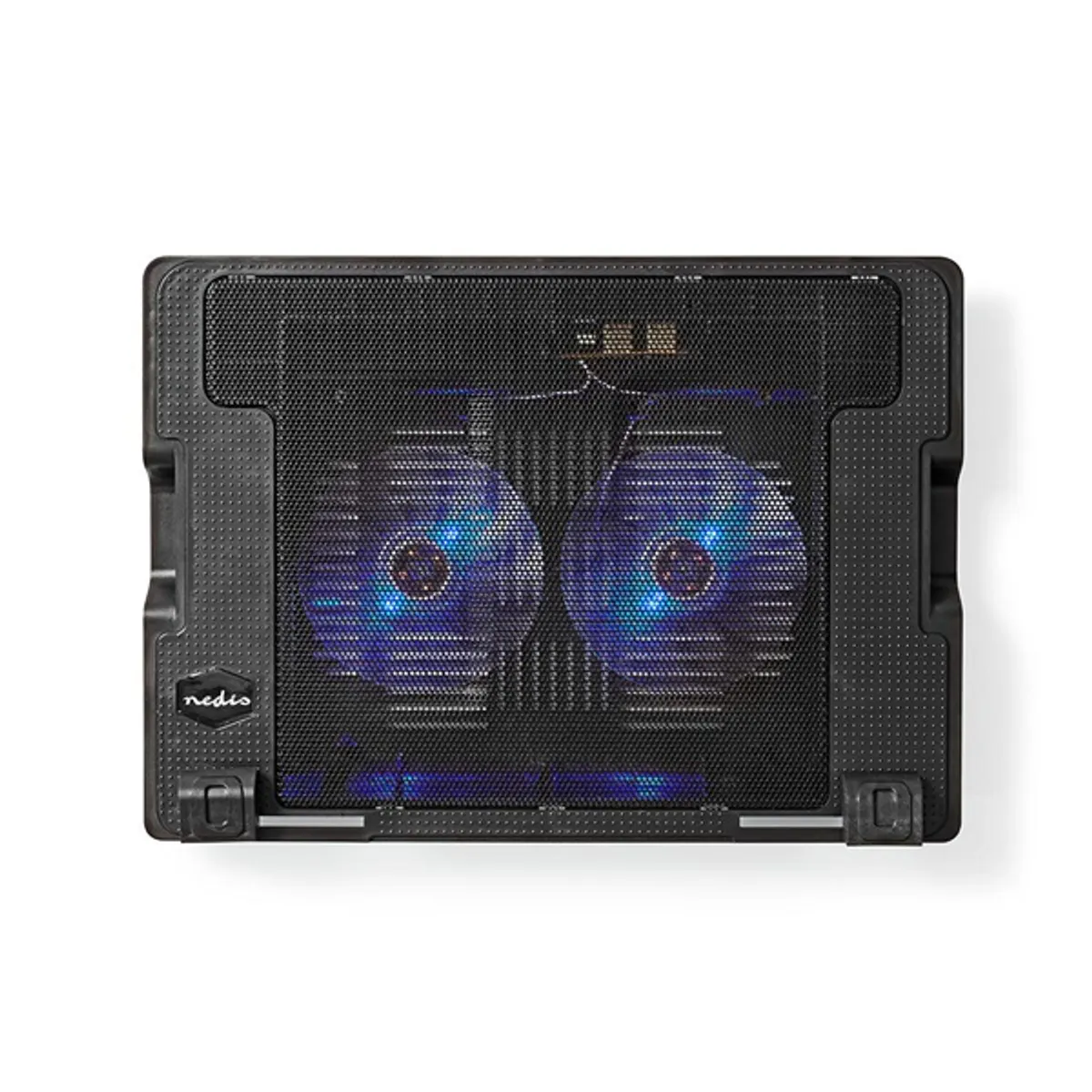 NEDIS NBCR200BK notebookhűtő állvánnyal 2x140mm ventilátor 18" led usb hub #6