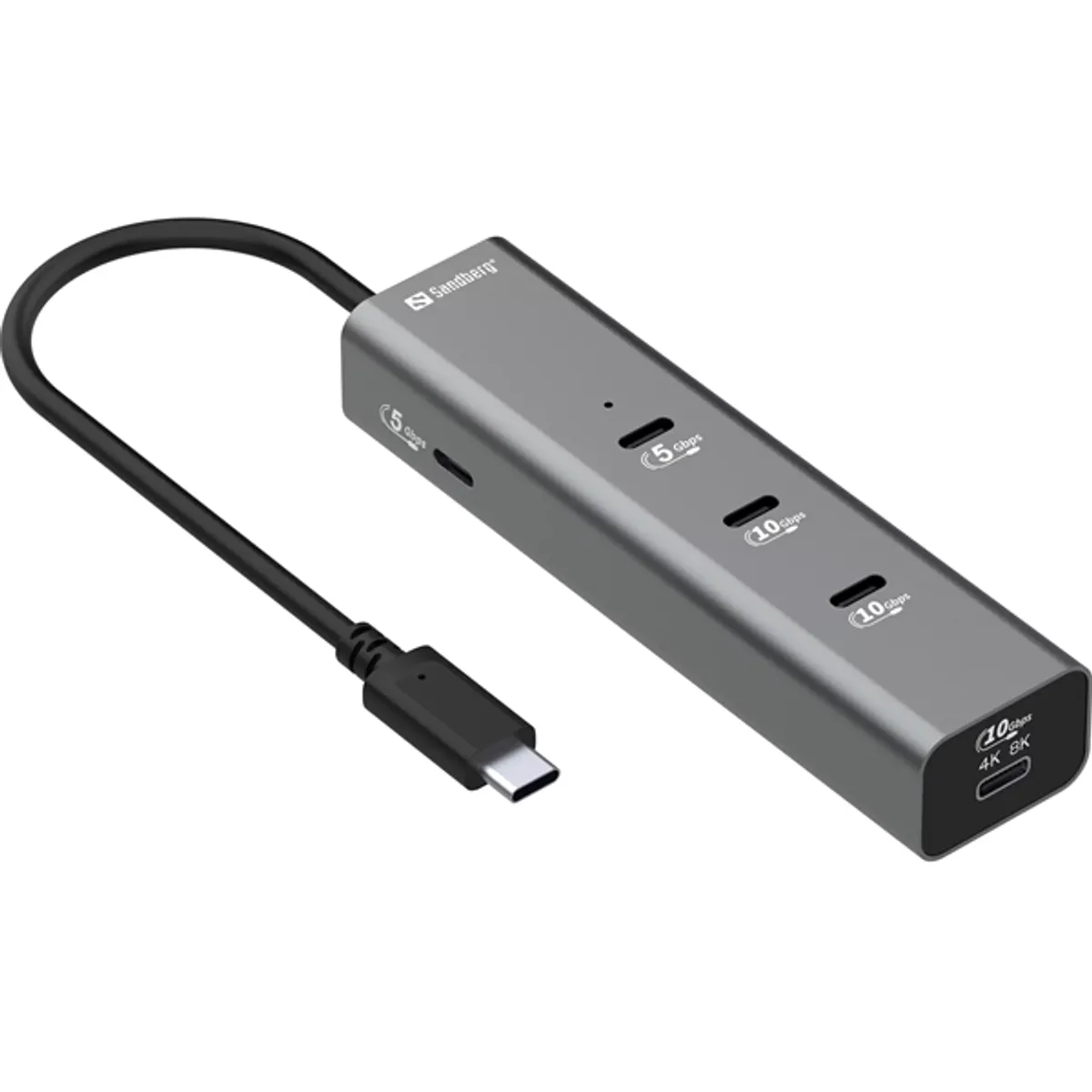 Sandberg 136-78 USB-C 5-in-1 MediaDock Alumínium ház PD 3.0 100W DP Alt Mode 4K60Hz vagy 8K #2