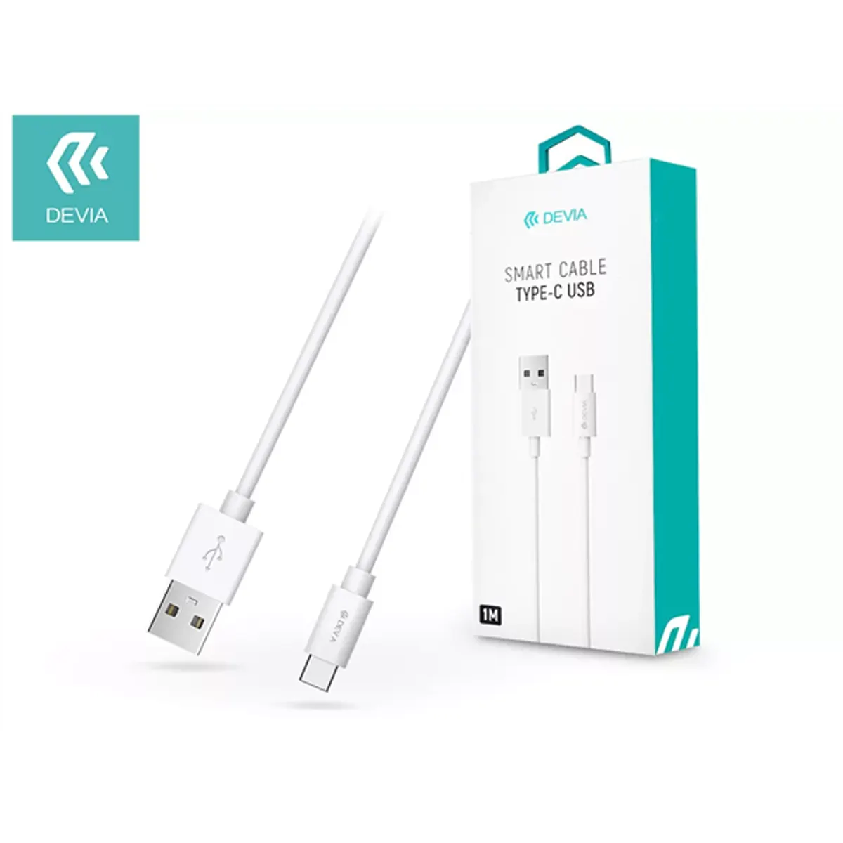 Devia ST993405 smart USB Type-C 2.0 adat- és töltőkábel 1 m USB-A - USB-C 2A fehér #1