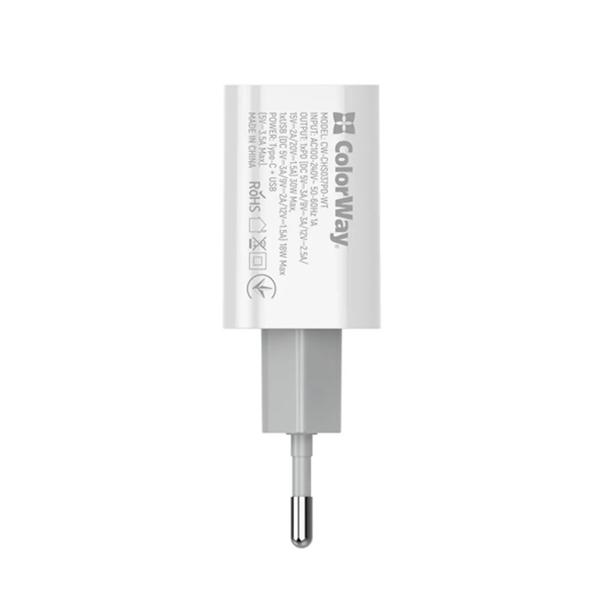 Colorway CW-CHS037PD-WT USB töltő adapter USB-C PD PPS 30W QC3.0 2-port #5