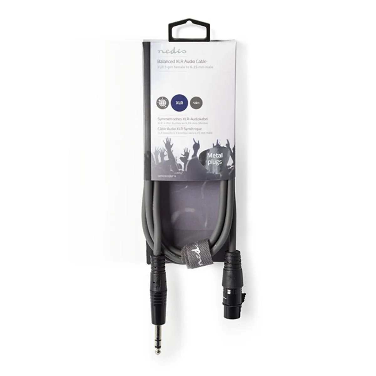 Nedis COTH15110GY15 XLR 3-tűs anya és 6,35 mm dugó szimmetrikus audió kábel 1,5 m sötétszürke #3