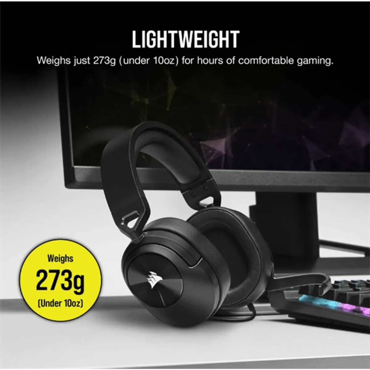 CORSAIR CA-9011260-EU HS55 stereo gaming headset 50mm neodímium meghajtók, kábeles, 3.5mm csatlakozás, omnidirekcionális mikrofon #4