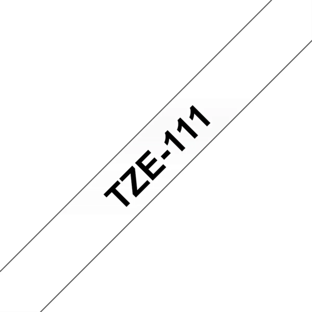 BROTHER TZE111 laminált szalag 6 mm széles, 8 m hosszú, átlátszó alapon fekete #1